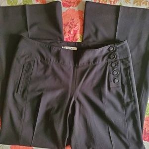 CAbi black wide leg trousers w/ side buttons